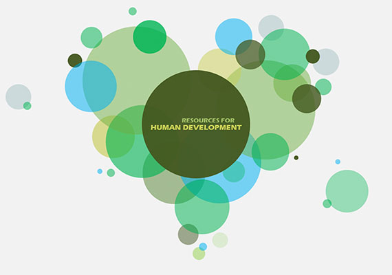 Postcard design mockups for nonprofit organization RHD.