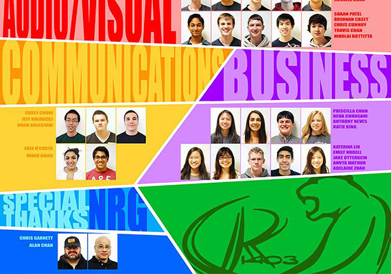 A poster listing all the team members of the FIRST Robotics Team 1403.